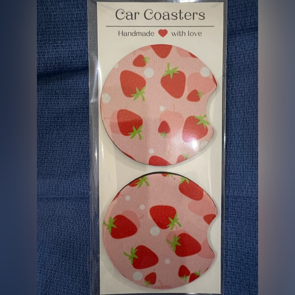 Strawberry 🍓 car coasters